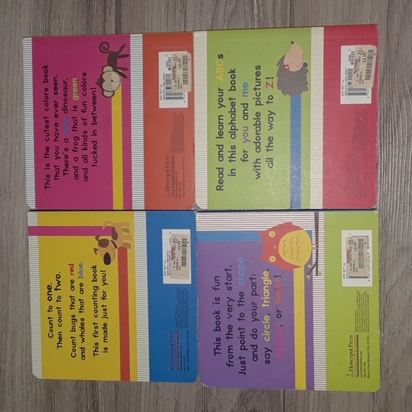 4 Learning Board Books for Baby Toddler Kids Shapes Colors Numbers Alphabet ABC - Picture 3 of 3